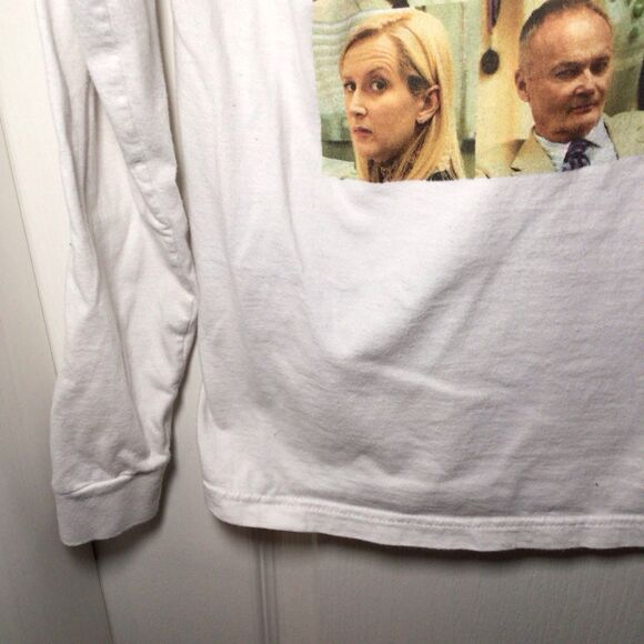 The Office TV Show Longsleeve Small White T-Shirt With Cast Faces - Picture 11 of 16